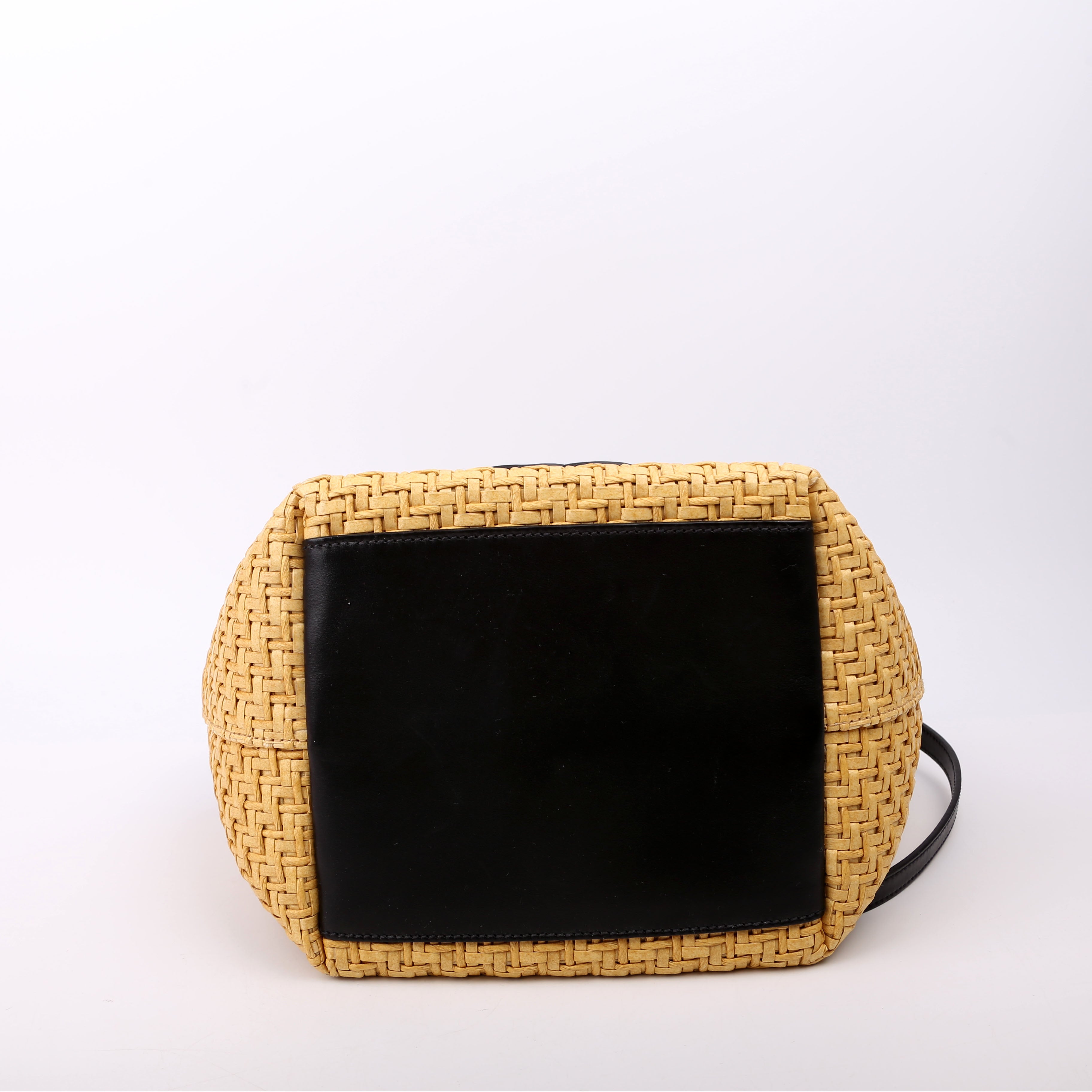 Miu Miu Logo Straw Top Handle