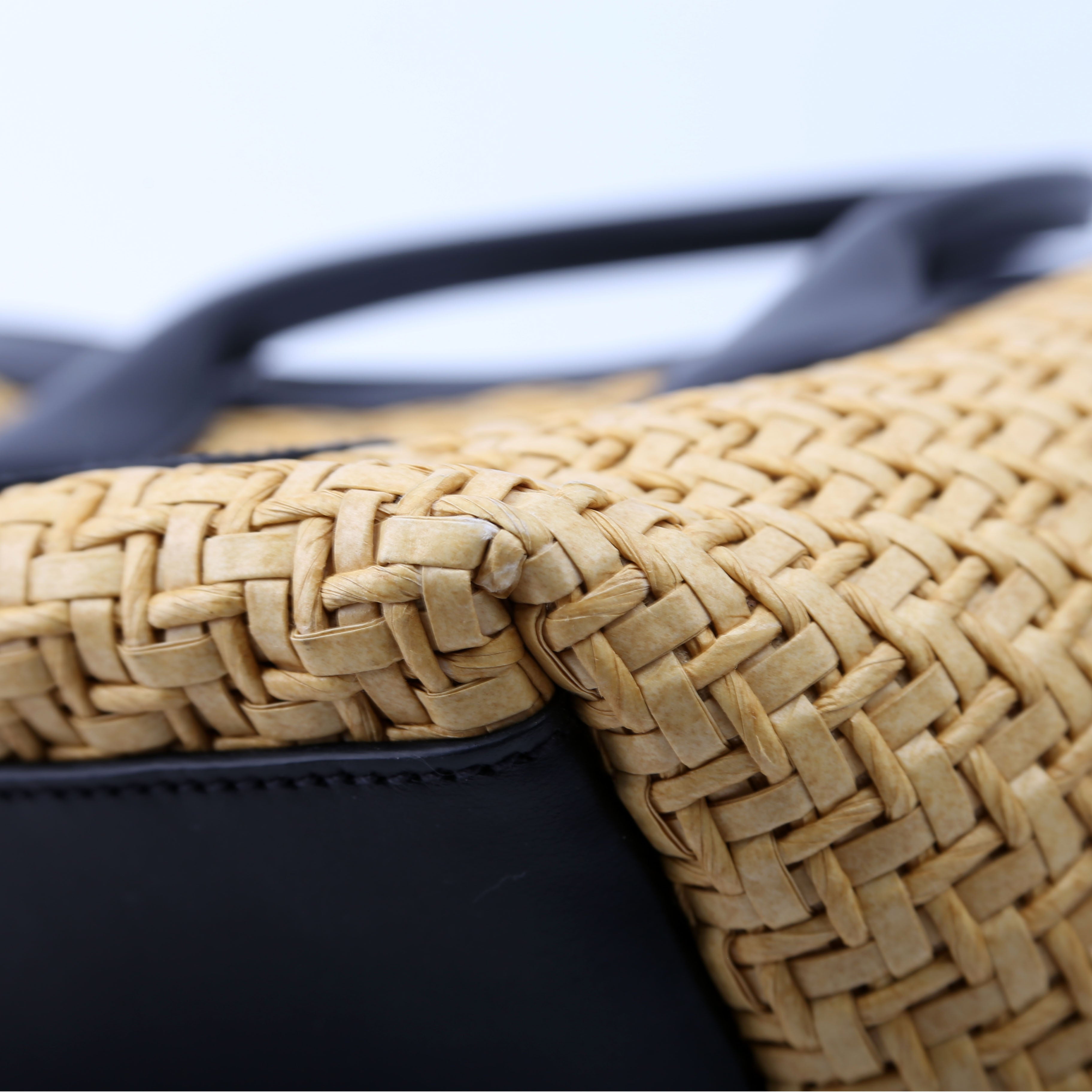 Miu Miu Logo Straw Top Handle