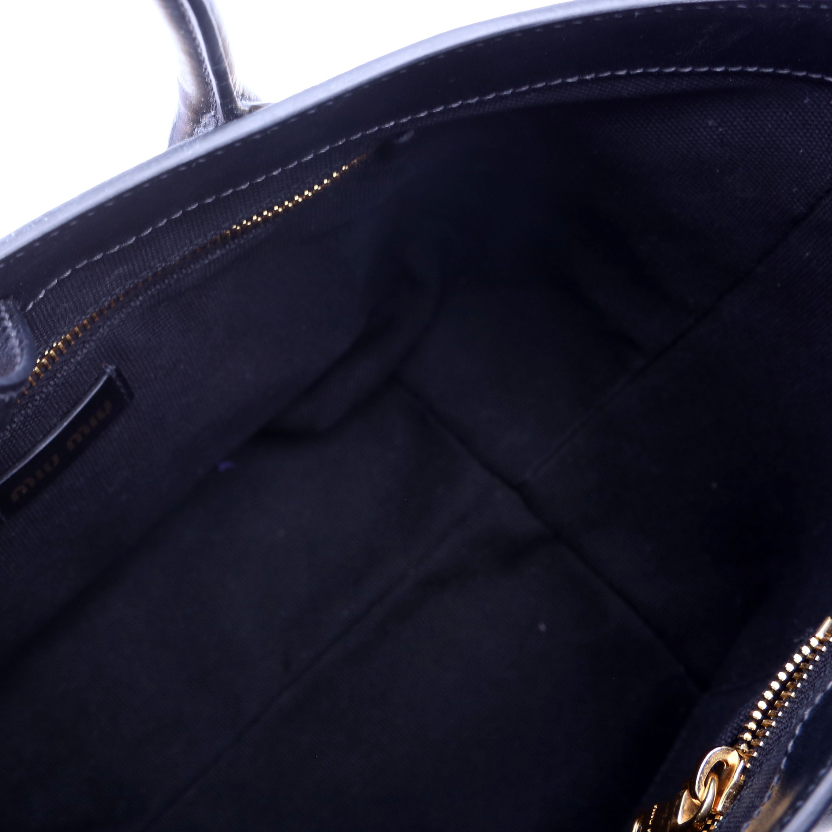 Miu Miu Logo Straw Top Handle