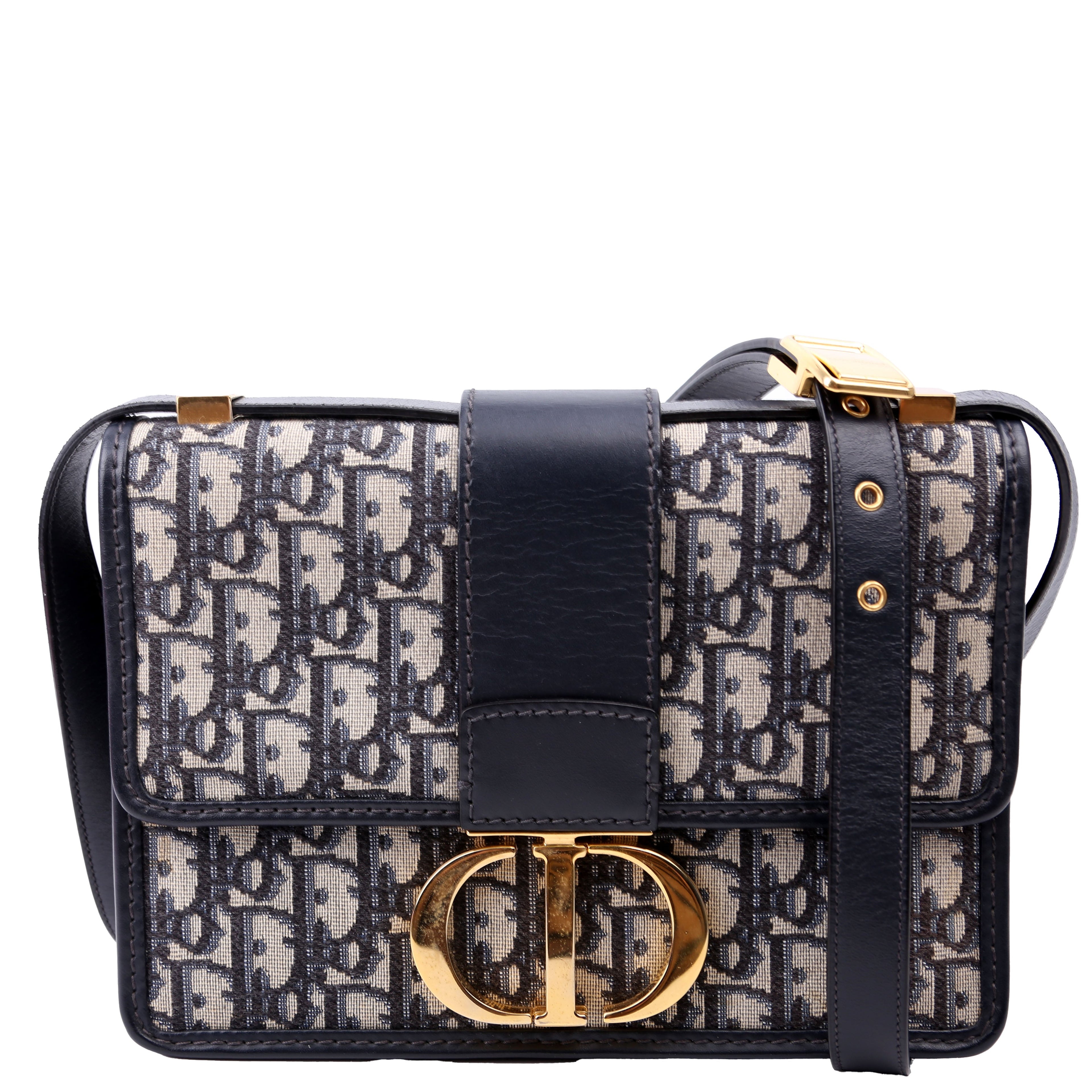 30 Montaigne Chain Bag Navy/Beige