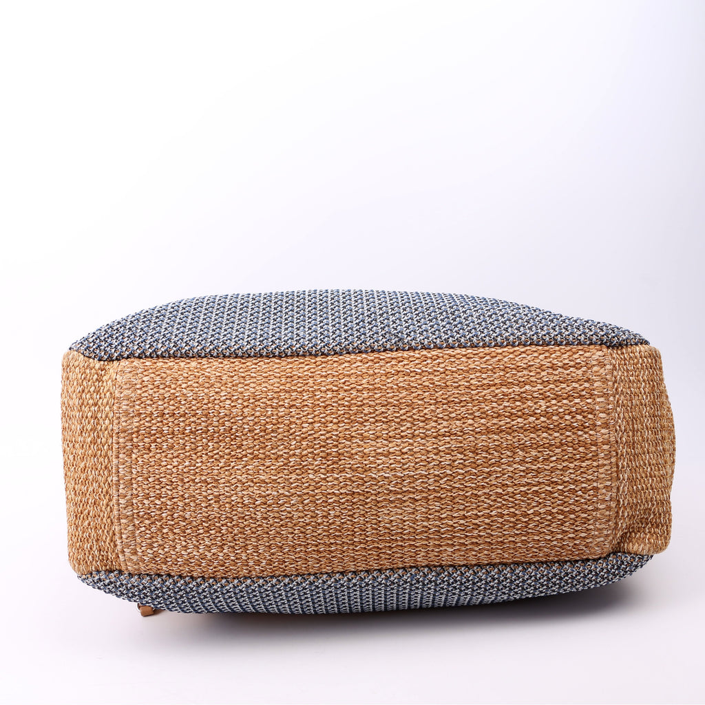 Shopping Bag Large Mixed Fibers 28M Tan/Blue