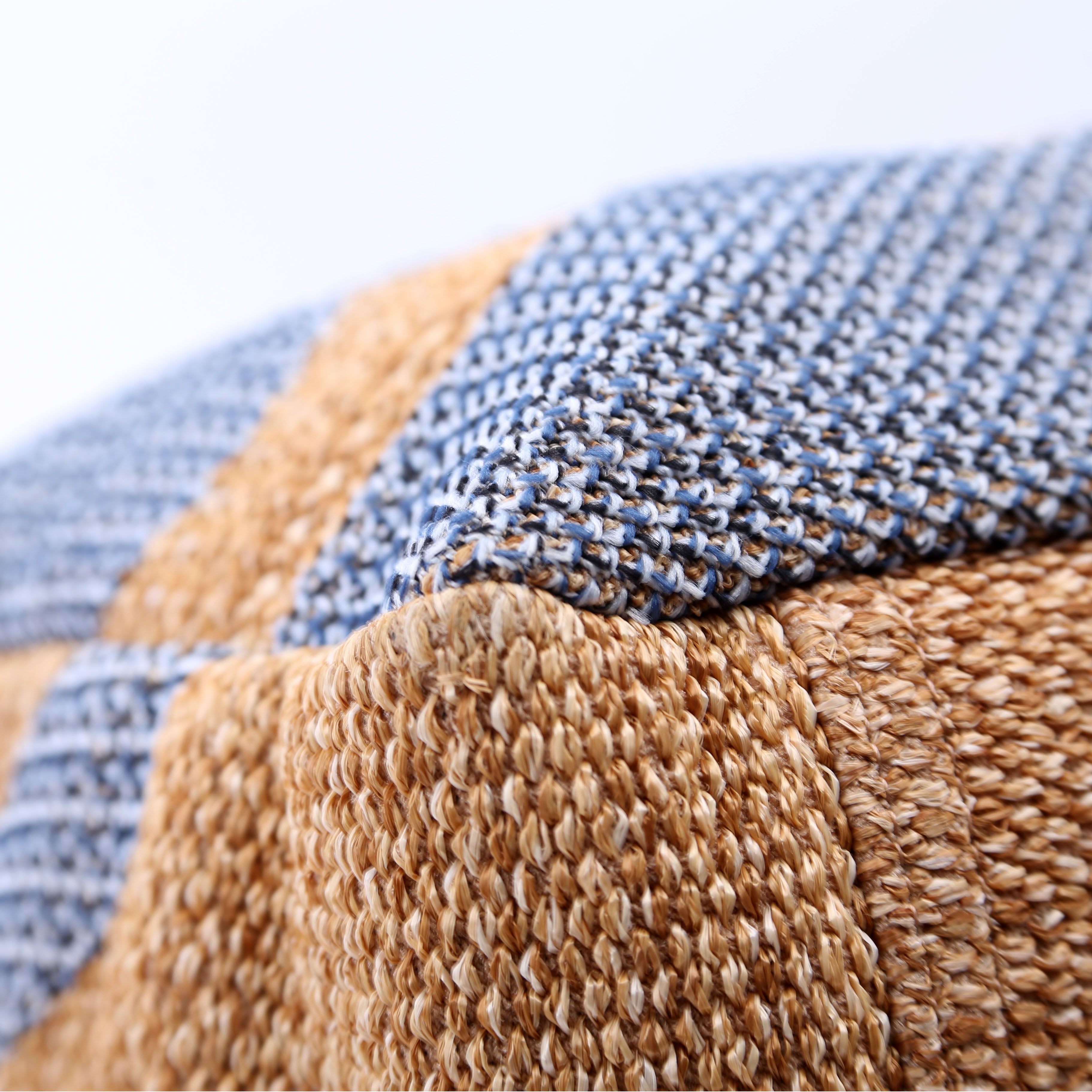 Shopping Bag Large Mixed Fibers 28M Tan/Blue