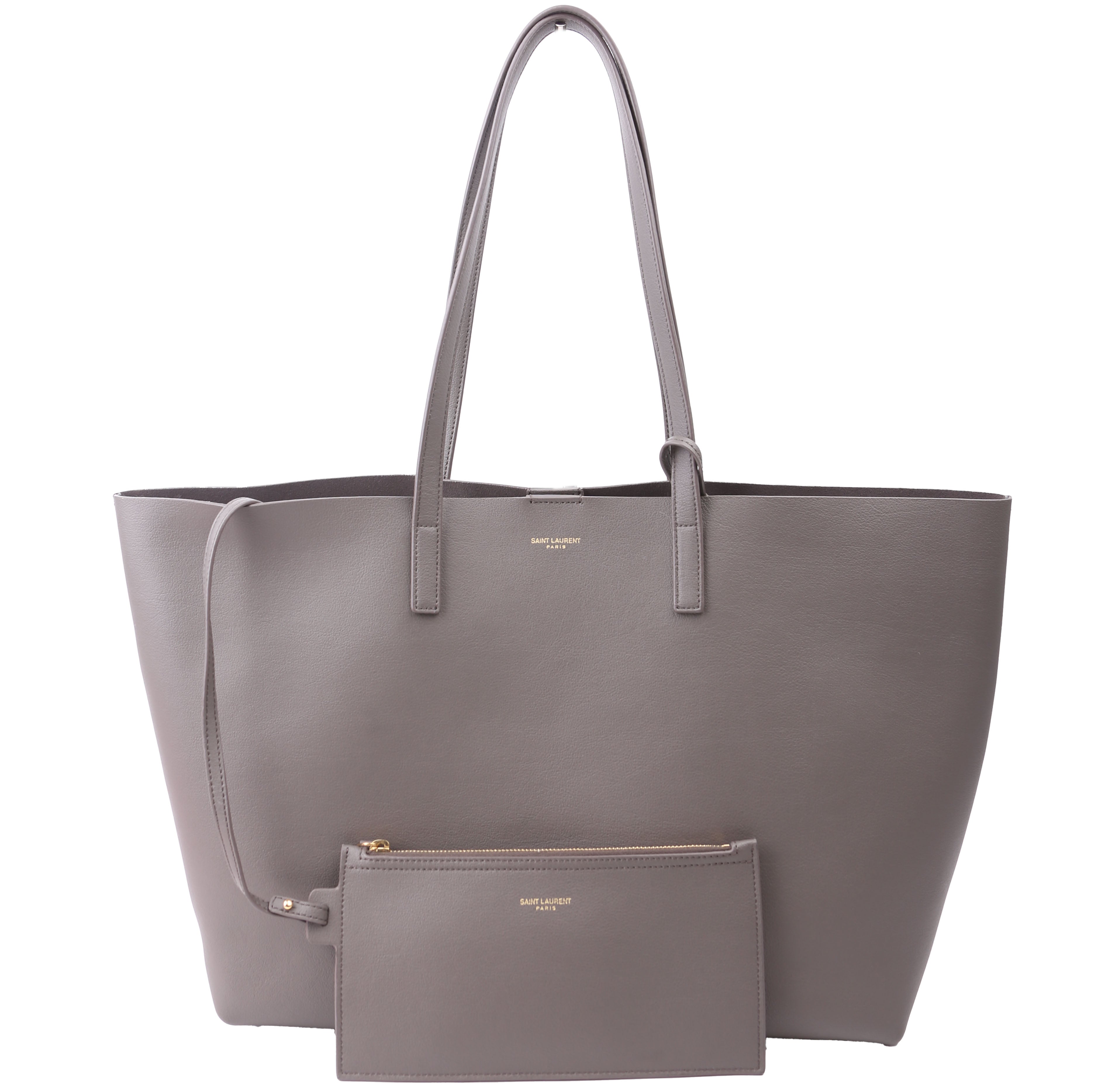 Shopping Bag East/West Supple Leather Grey