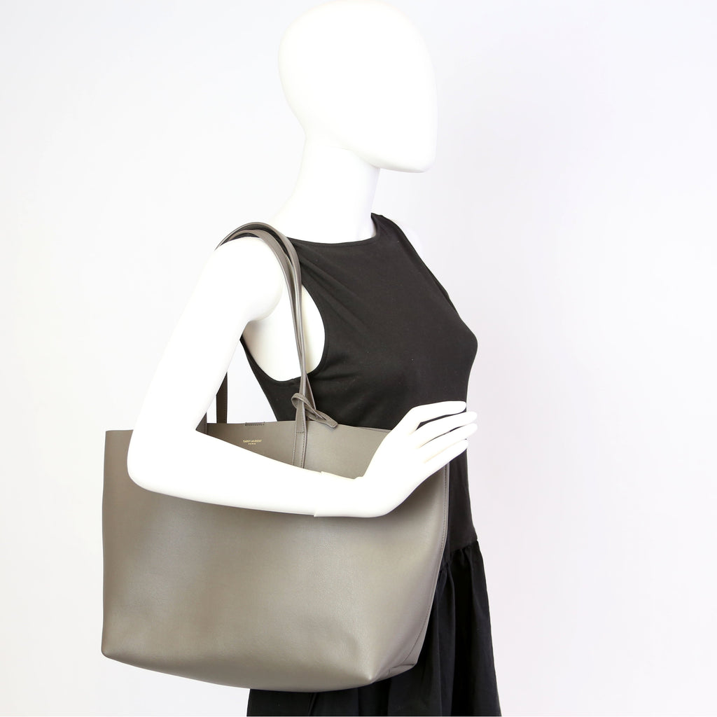 Shopping Bag East/West Supple Leather Grey
