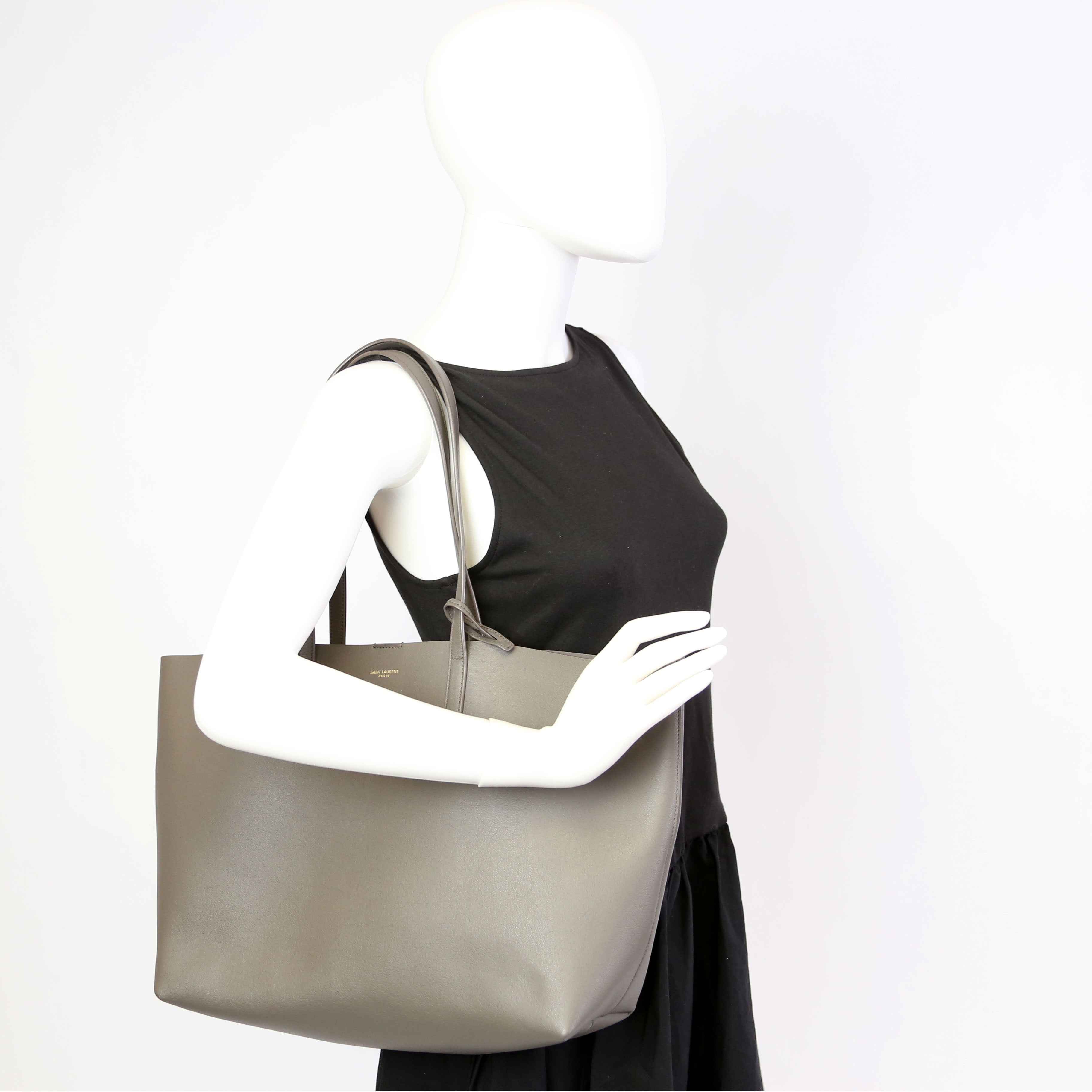 Shopping Bag East/West Supple Leather Grey