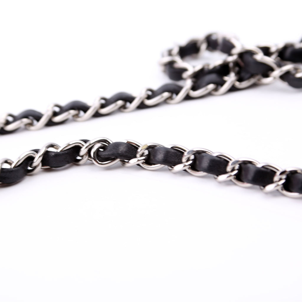 Classic Flap Mini Rectangle Sequin 12M Black/Silver