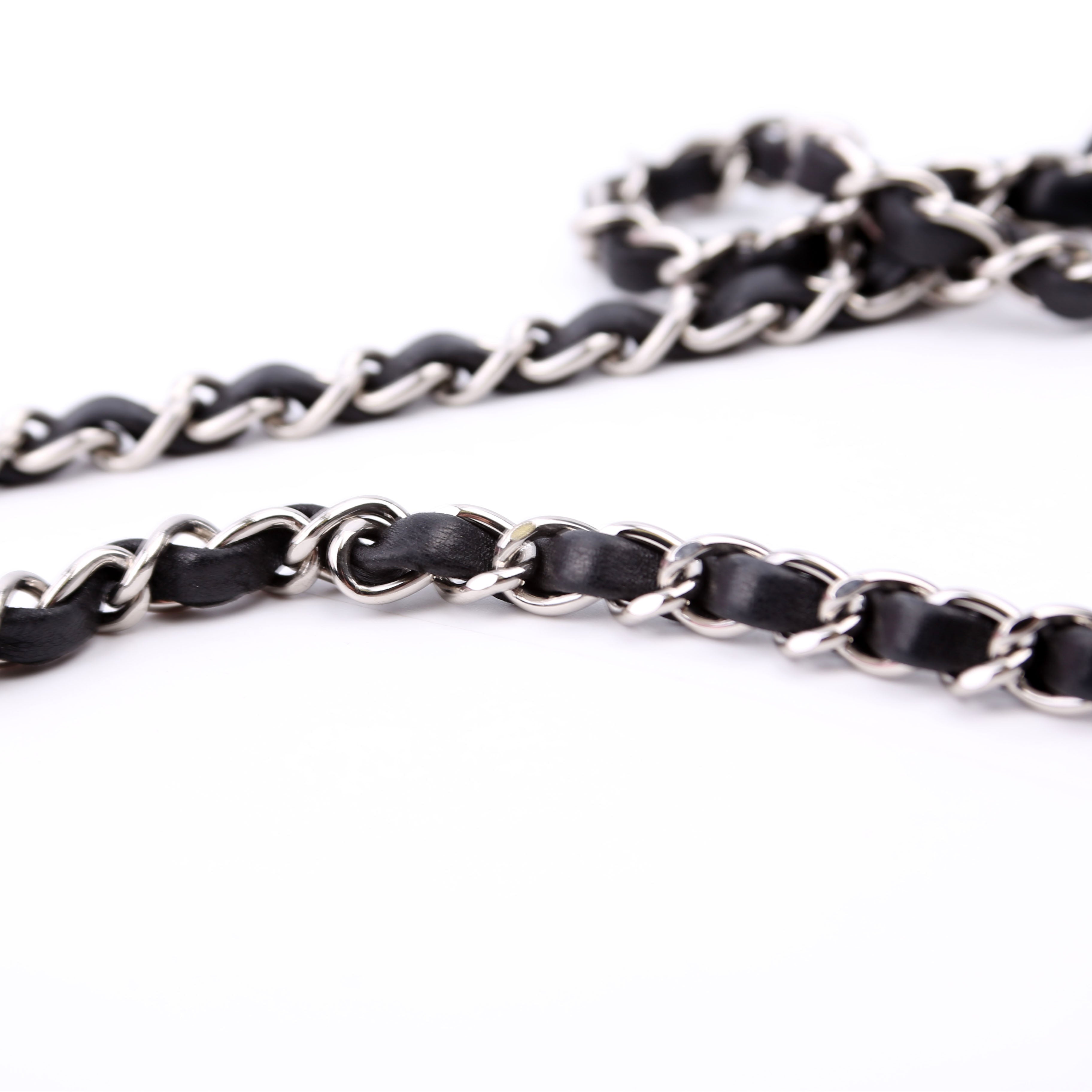 Classic Flap Mini Rectangle Sequin 12M Black/Silver