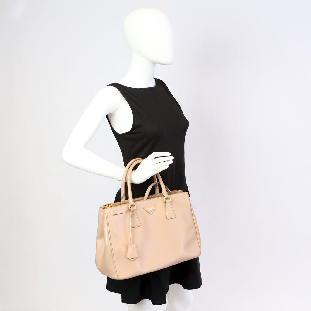 Prada Saffiano Galleria Medium Tan