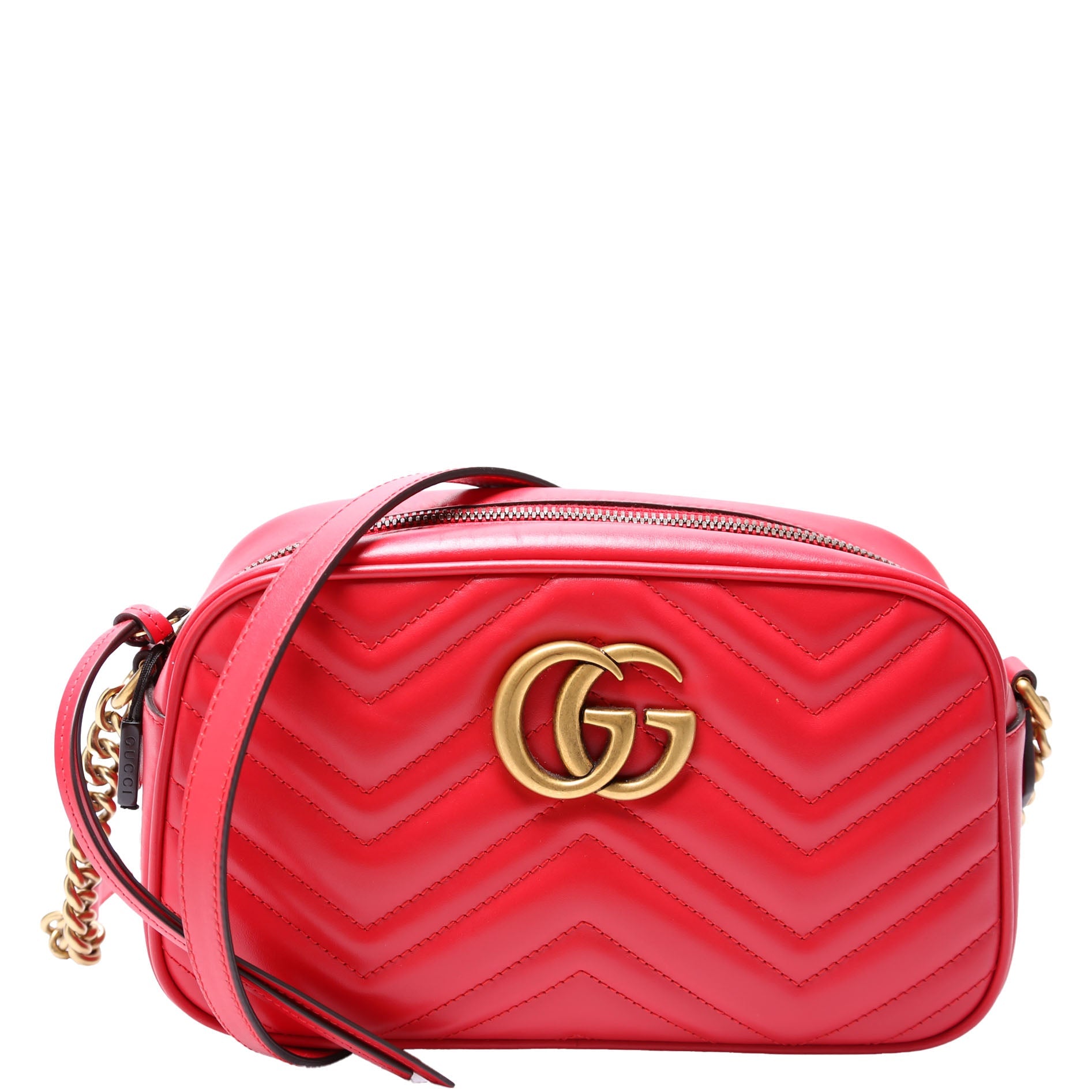Gucci 447632 Marmont Small Canvas Camera Red
