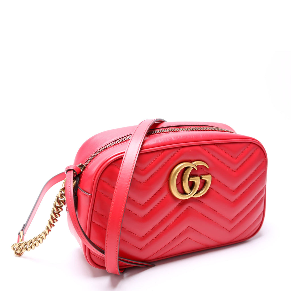 Gucci 447632 Marmont Small Canvas Camera Red