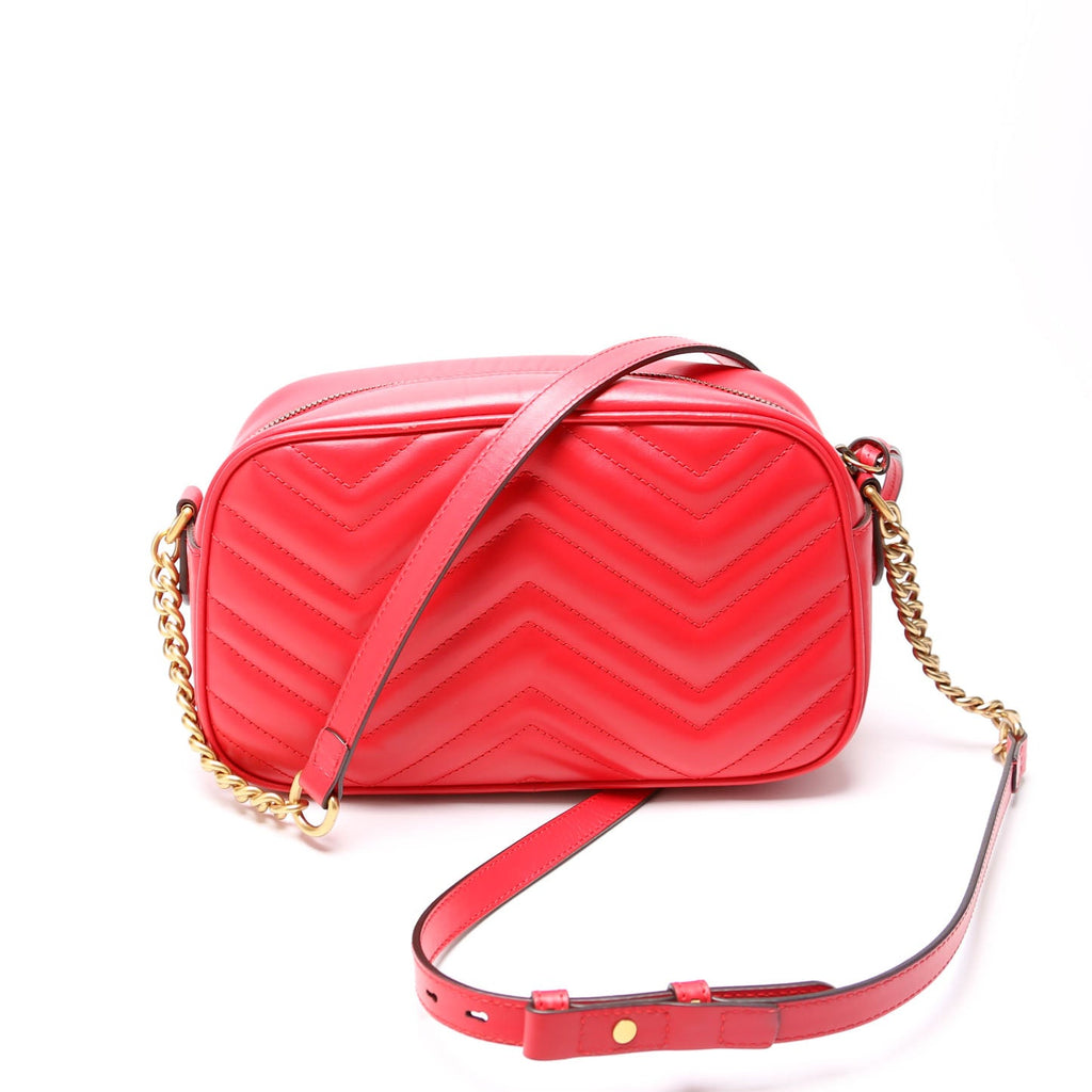 Gucci 447632 Marmont Small Canvas Camera Red