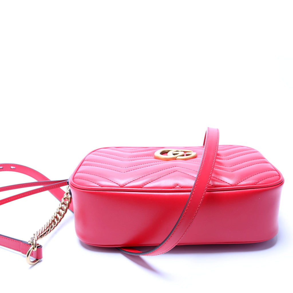 Gucci 447632 Marmont Small Canvas Camera Red