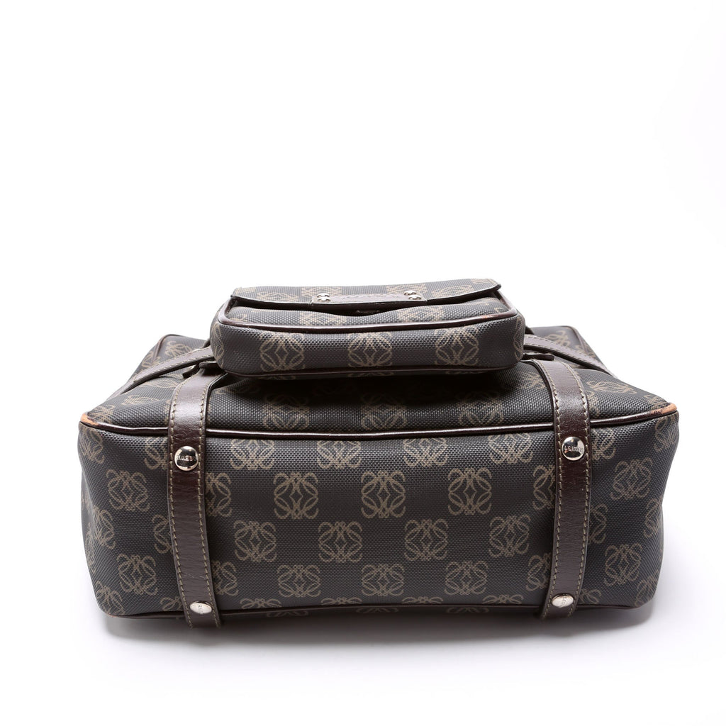 Mini Boston Bag Anagram Canvas Vintage Brown