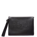 7VA491 Roma Leather Flat Pouch Black