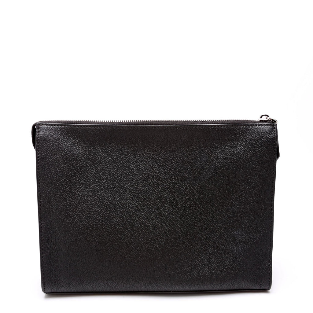 7VA491 Roma Leather Flat Pouch Black