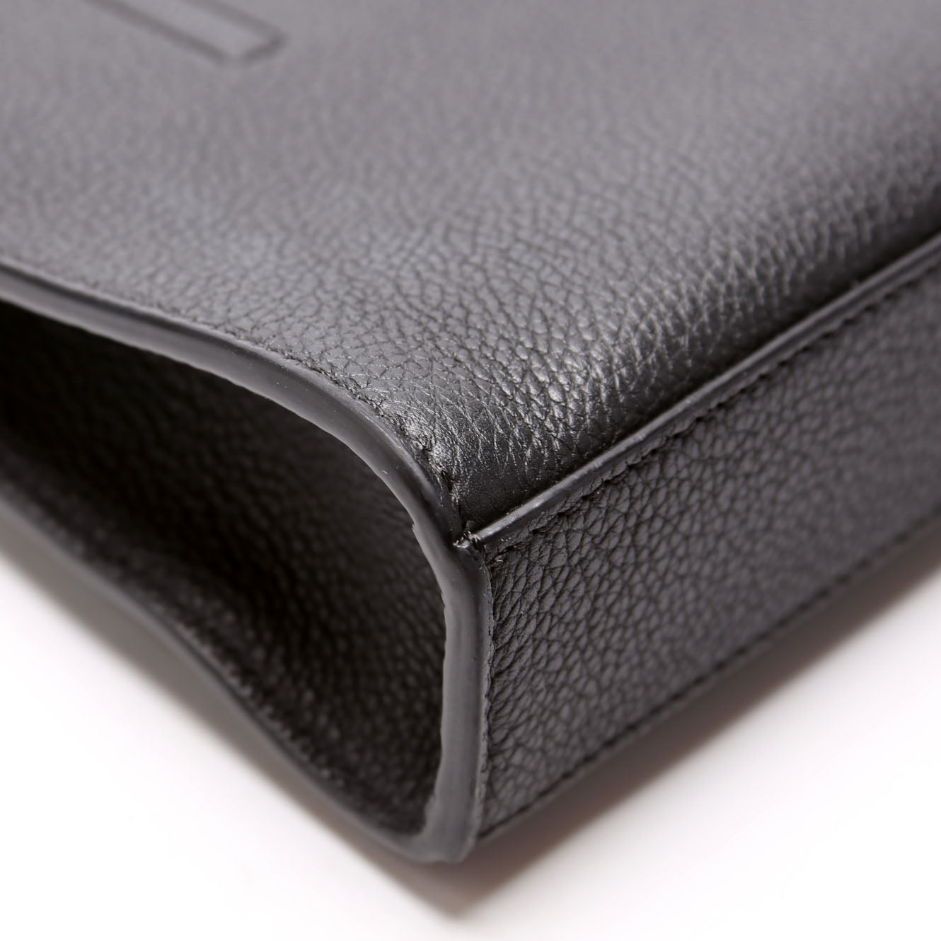 7VA491 Roma Leather Flat Pouch Black