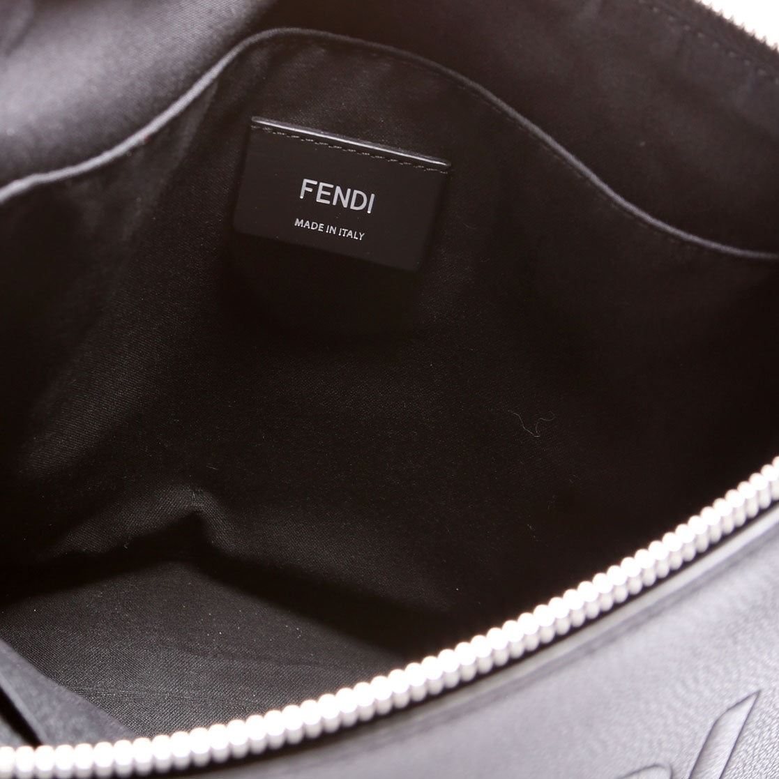 7VA491 Roma Leather Flat Pouch Black