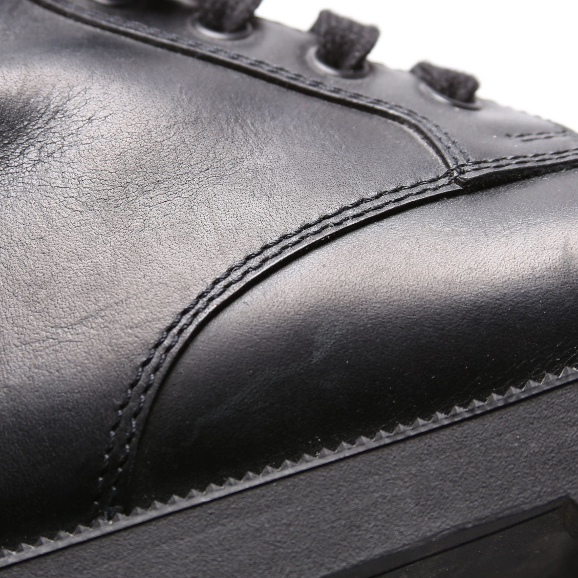 Prada Leather Lace Up Combat Boots Size 36.5 Black