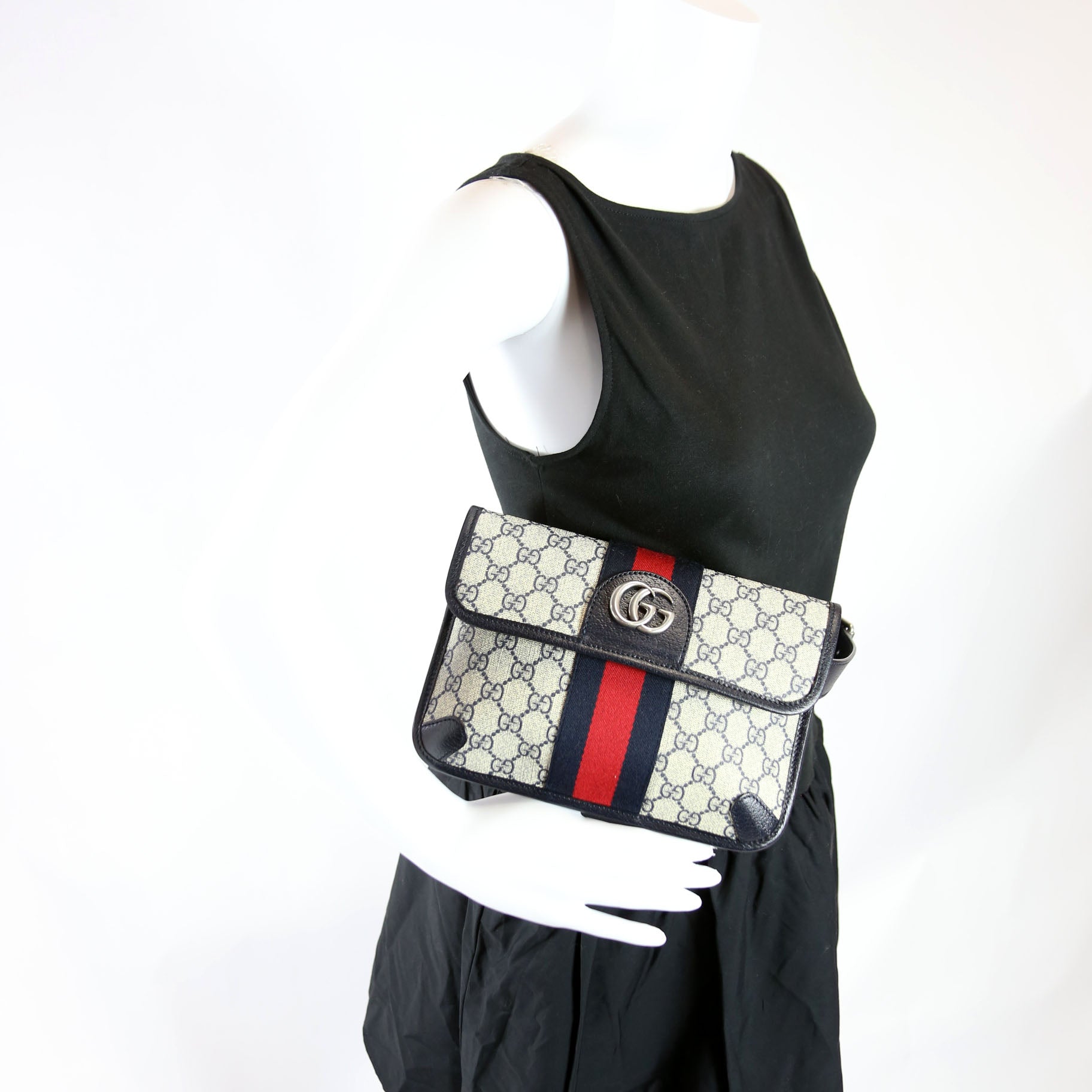 Gucci 674081 GG Supreme Ophidia Belt Bag Navy