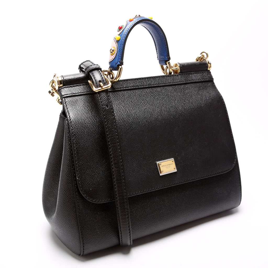 Miss Sicily Small Top Handle Black/Multicolor