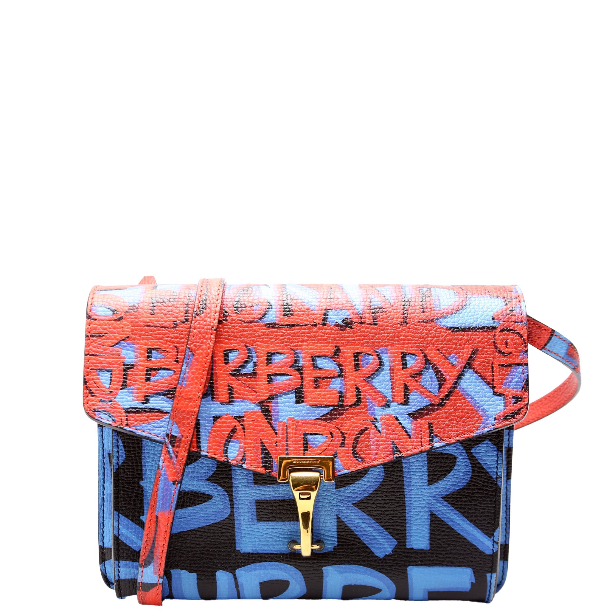4072491 Graffiti Leather Macken Crossbody Red/Blue