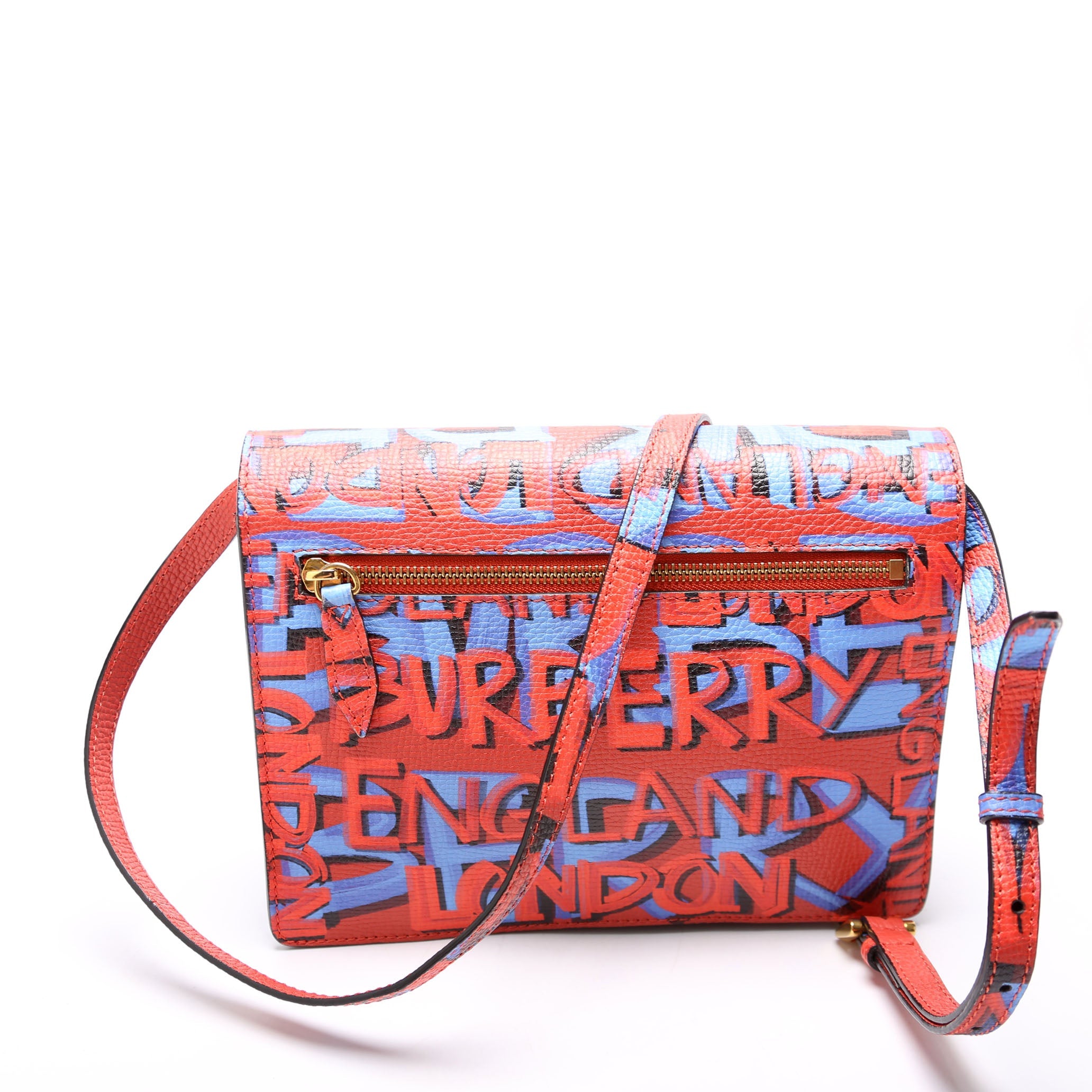 4072491 Graffiti Leather Macken Crossbody Red/Blue