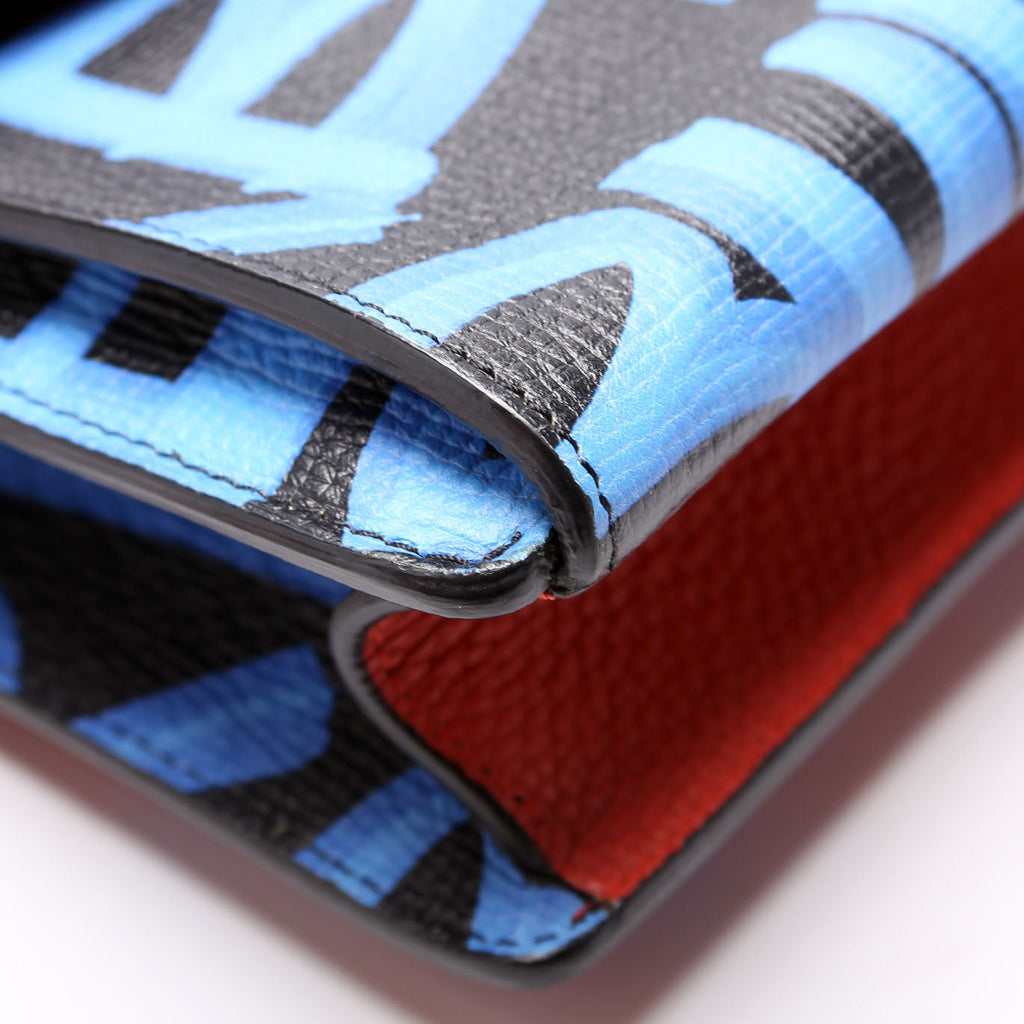 4072491 Graffiti Leather Macken Crossbody Red/Blue