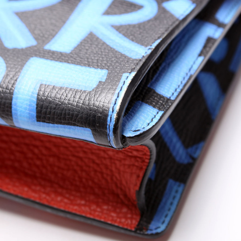 4072491 Graffiti Leather Macken Crossbody Red/Blue