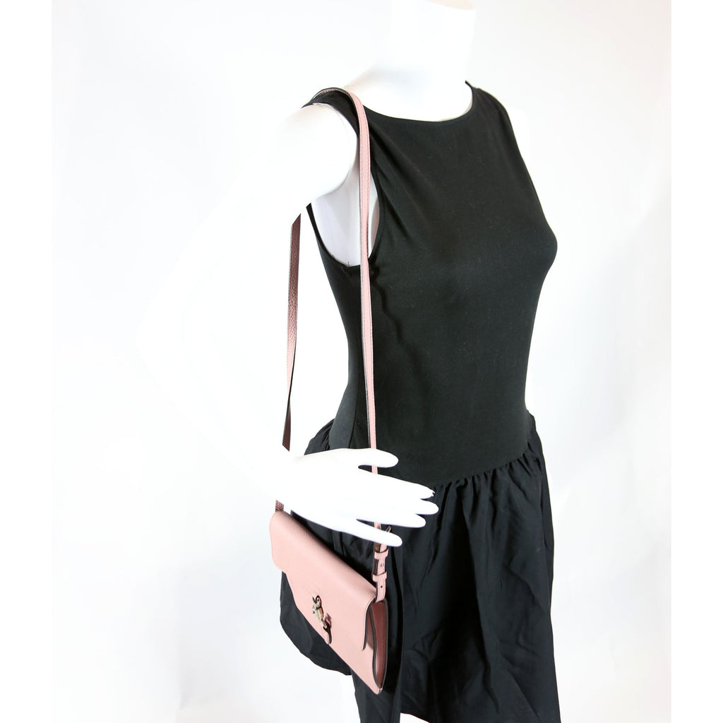 364435 Jackie Small 2-Way Flap Clutch Pink
