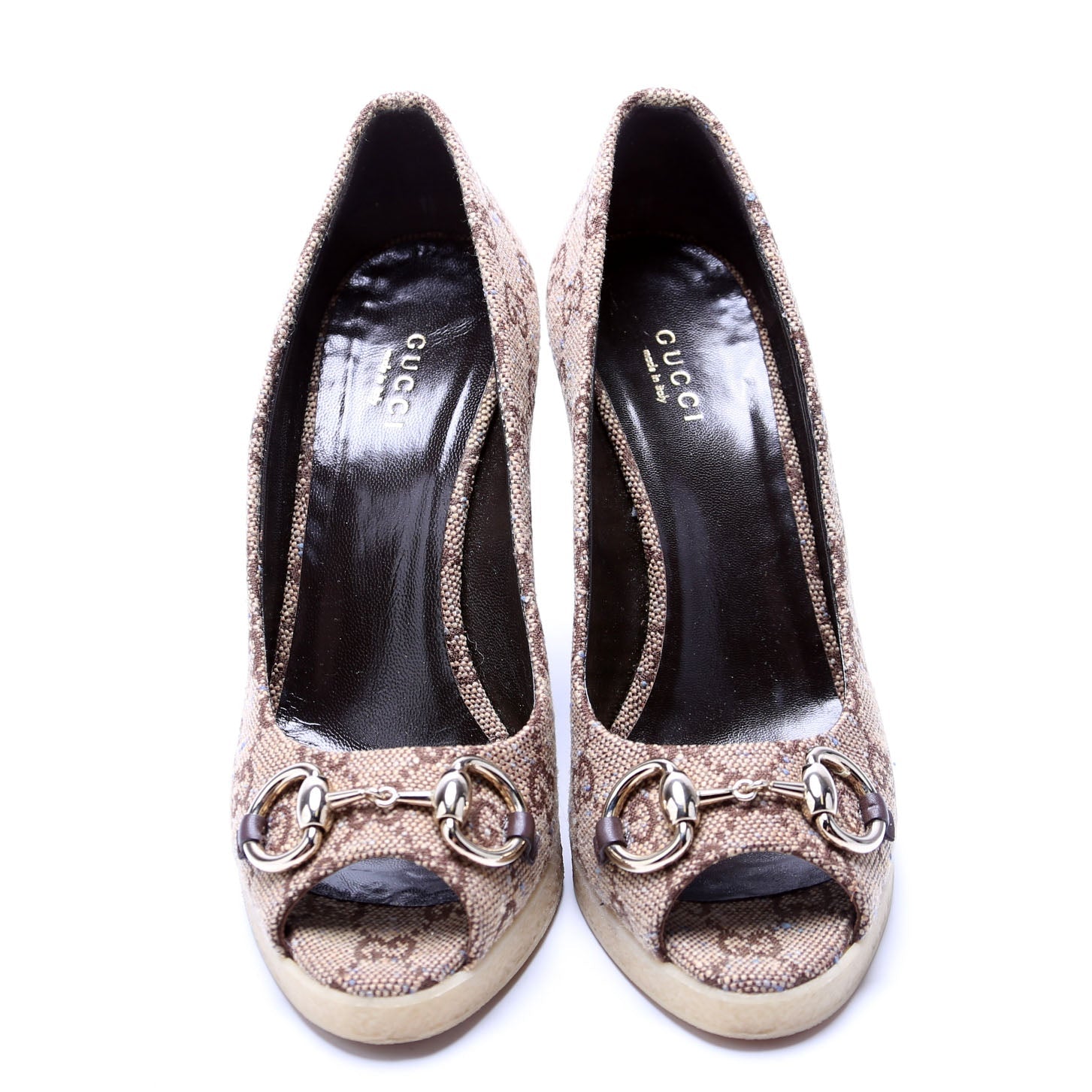 Horsebit Open Toe Wedge Pumps Size 36