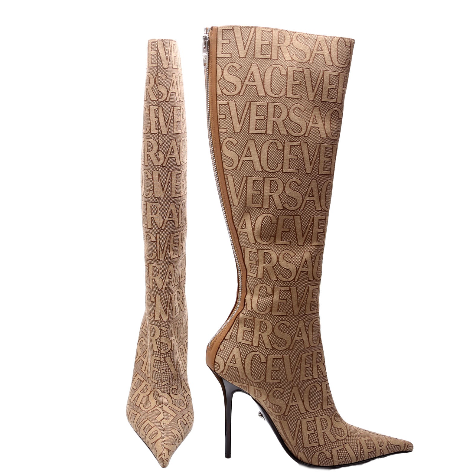 Logo All Over Knee-High Boots Size 40
