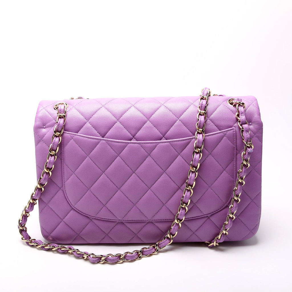 Classic Flap Jumbo Caviar RFID Purple