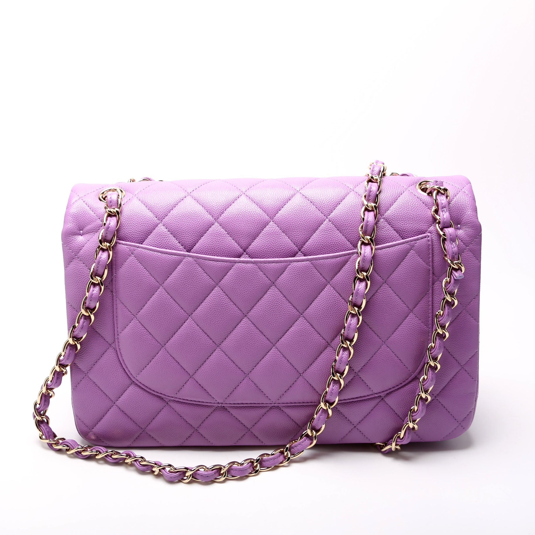 Classic Flap Jumbo Caviar RFID Purple