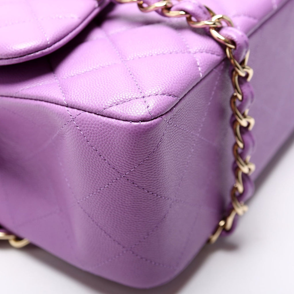 Classic Flap Jumbo Caviar RFID Purple