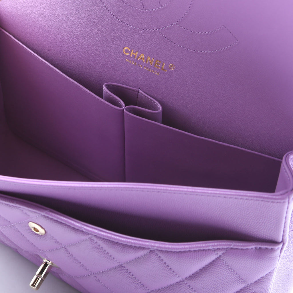 Classic Flap Jumbo Caviar RFID Purple