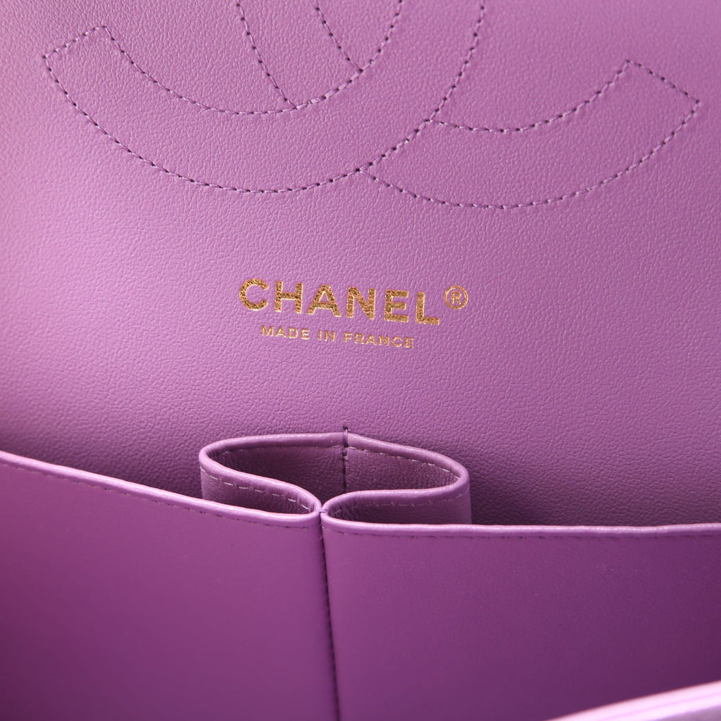 Classic Flap Jumbo Caviar RFID Purple