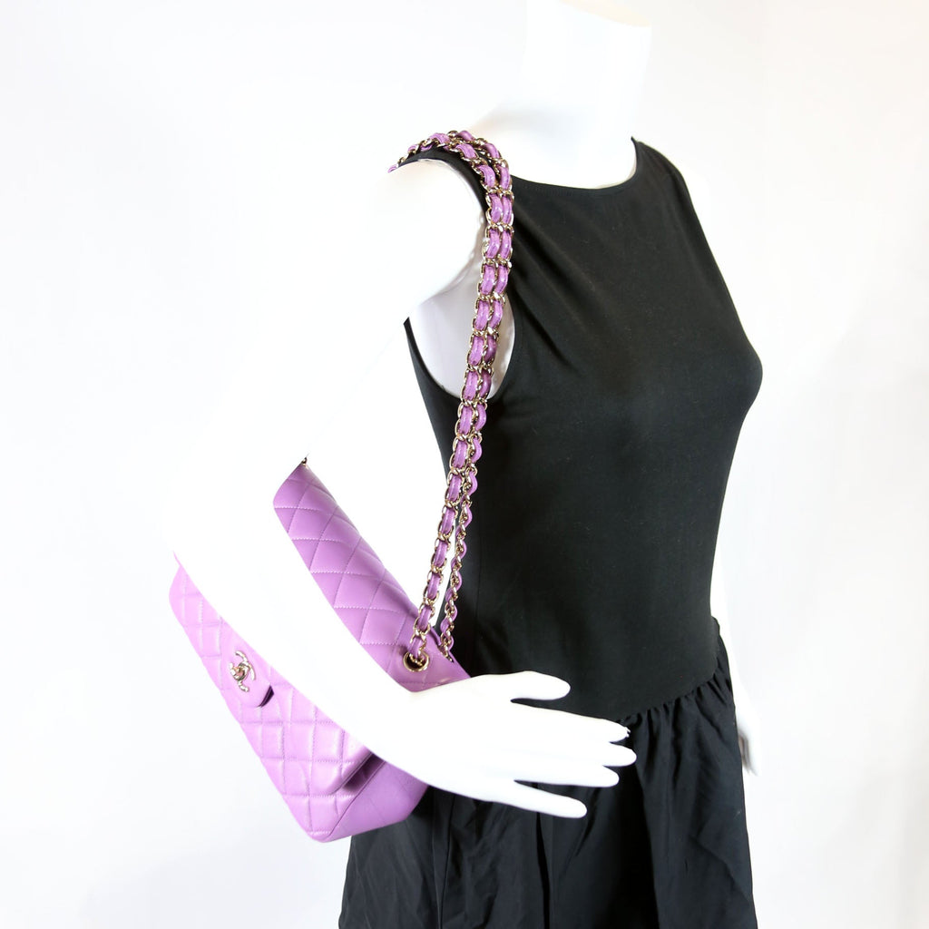 Classic Flap Jumbo Caviar RFID Purple