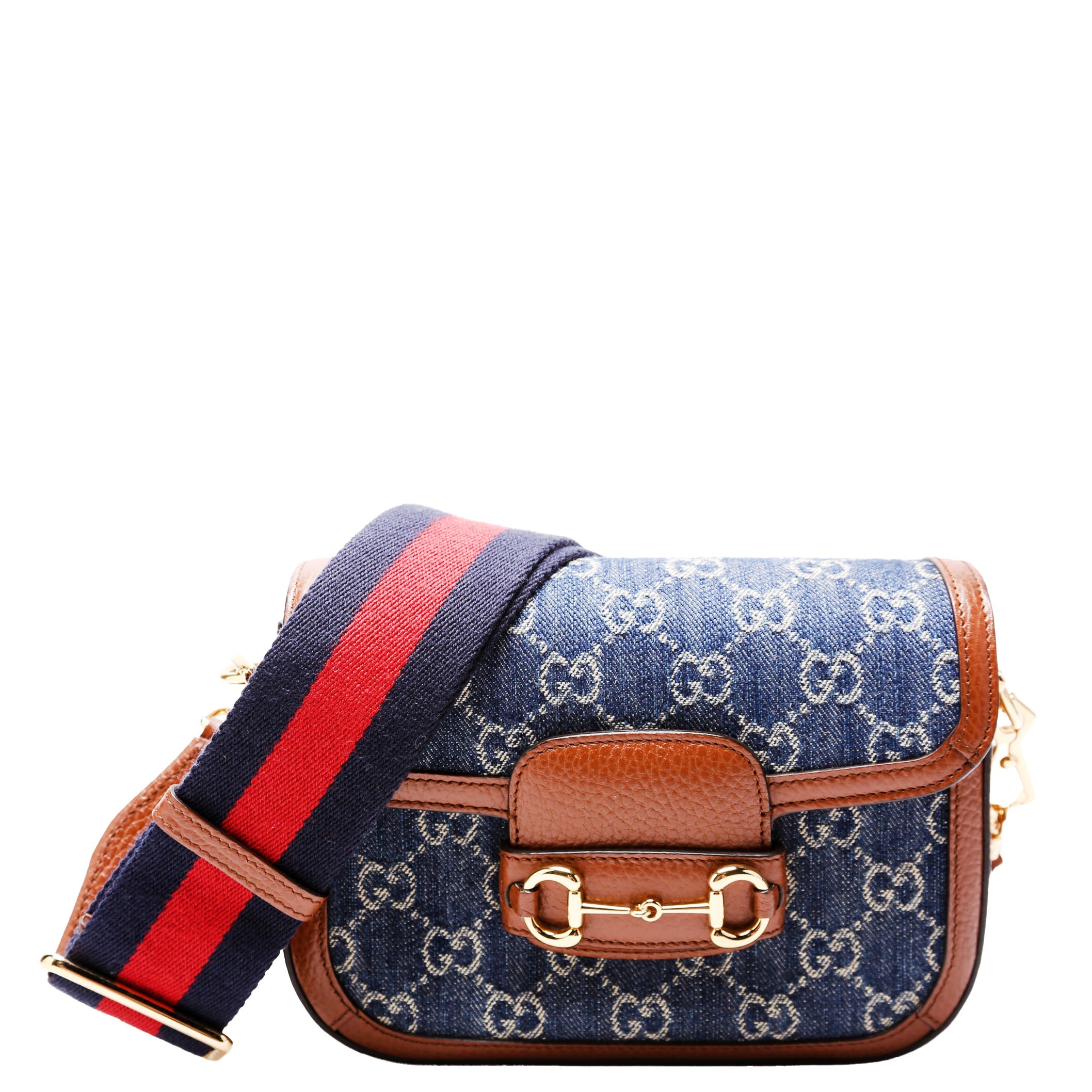 658574 1955 Horsebit Mini Bag Blue/Brown