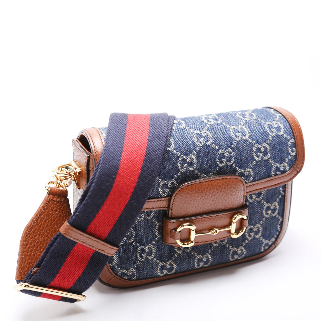 658574 1955 Horsebit Mini Bag Blue/Brown