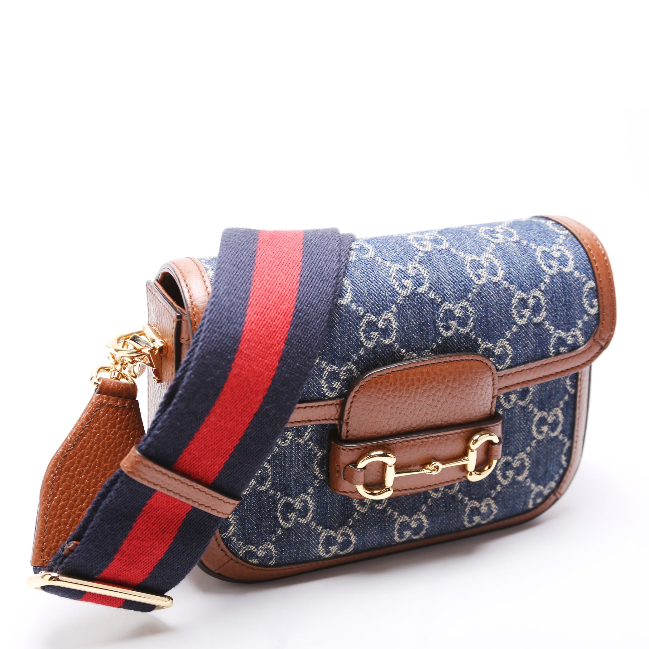658574 1955 Horsebit Mini Bag Blue/Brown