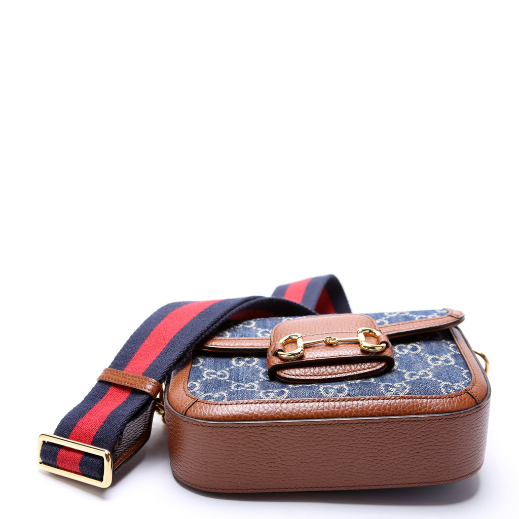 658574 1955 Horsebit Mini Bag Blue/Brown