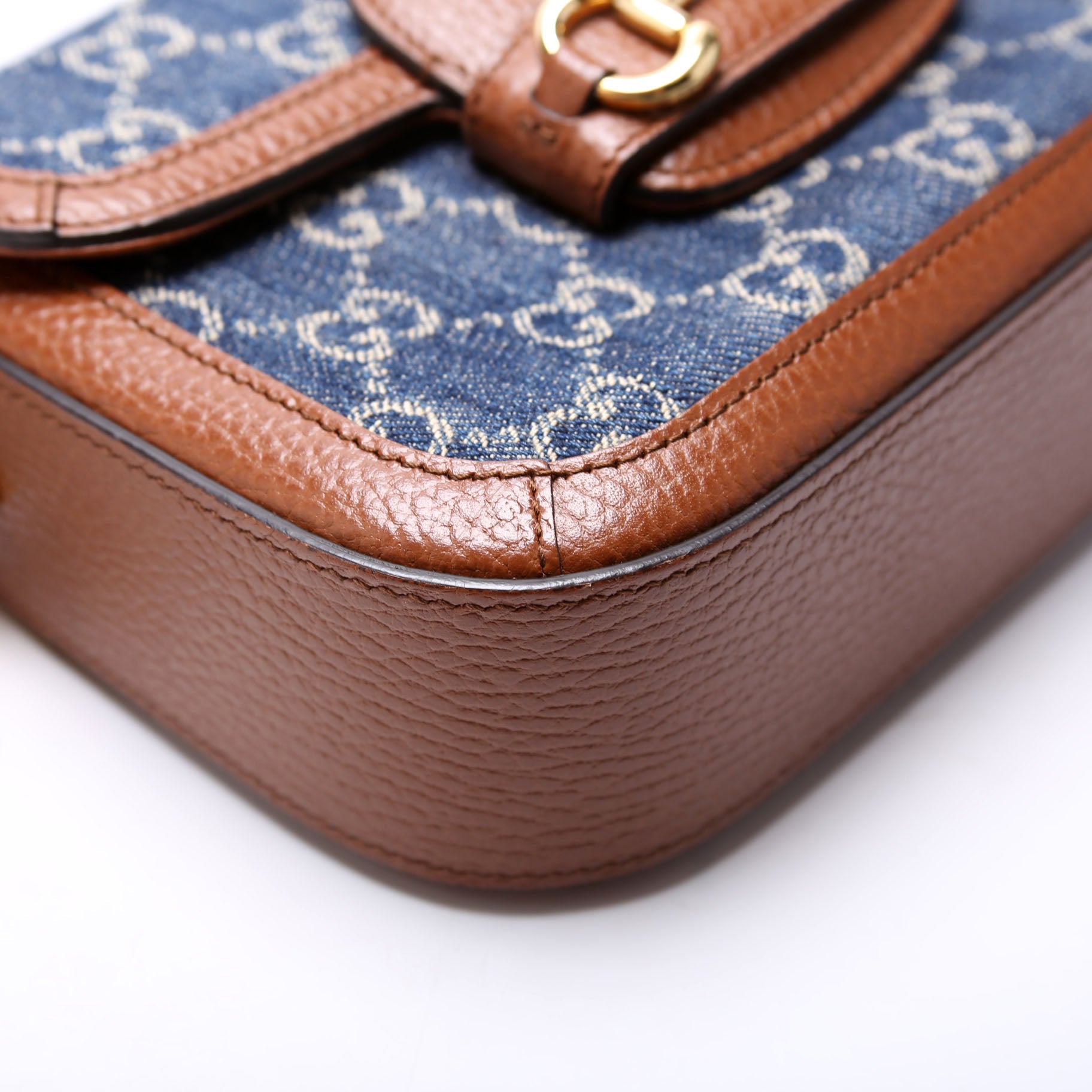 658574 1955 Horsebit Mini Bag Blue/Brown