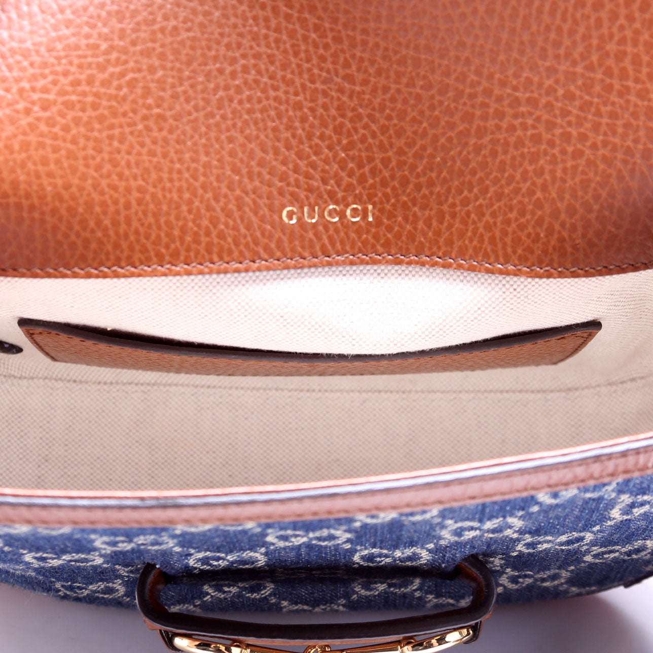 658574 1955 Horsebit Mini Bag Blue/Brown