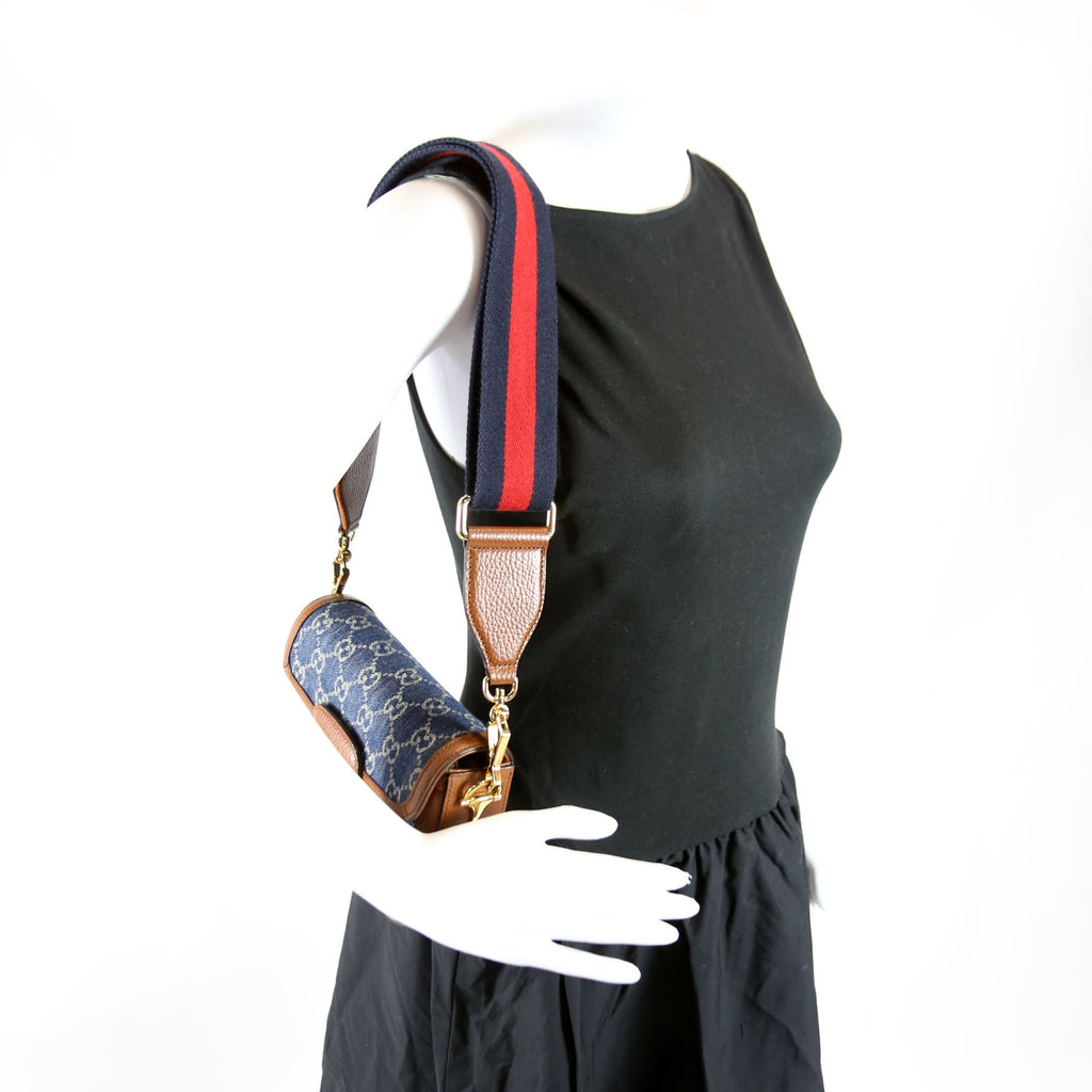 658574 1955 Horsebit Mini Bag Blue/Brown