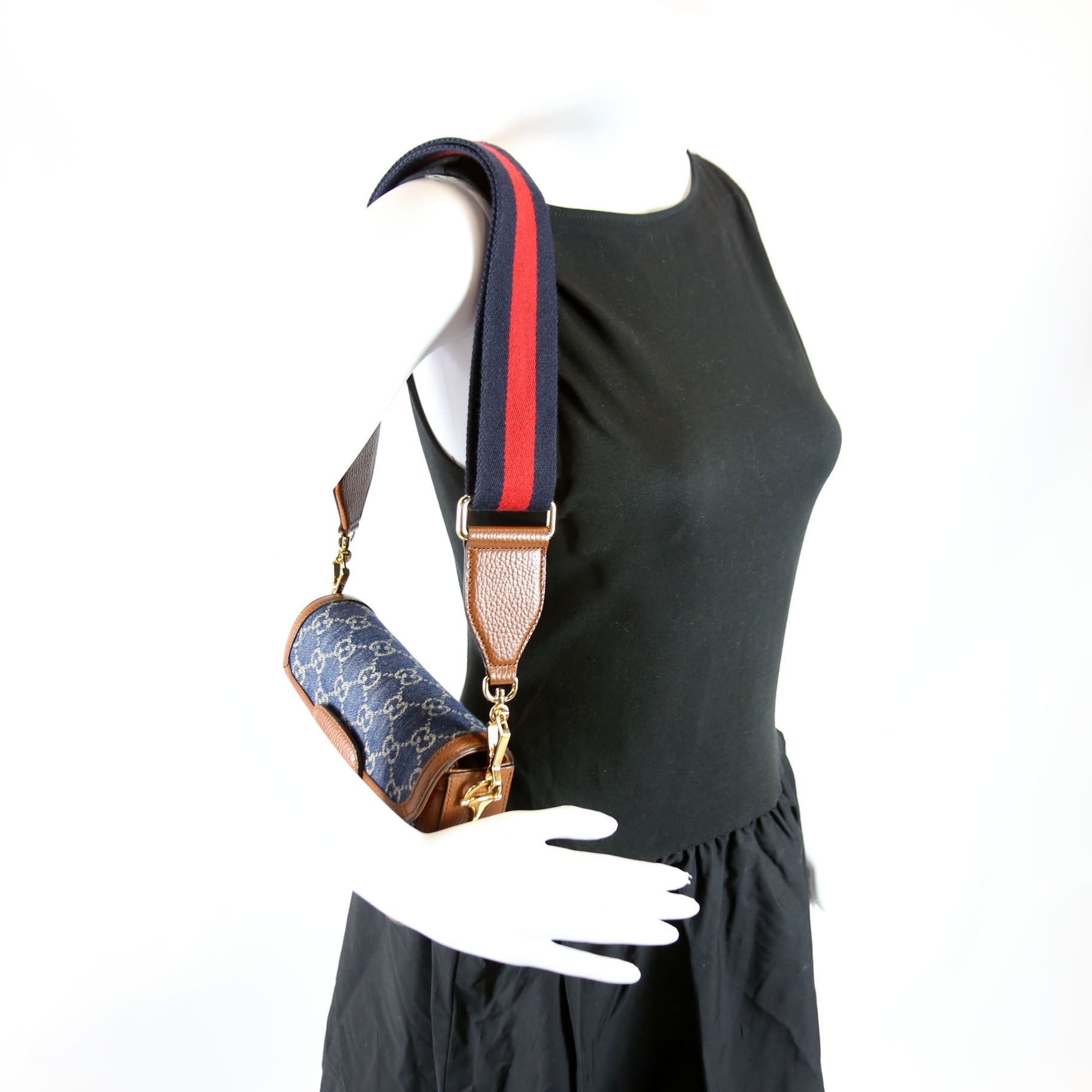 658574 1955 Horsebit Mini Bag Blue/Brown