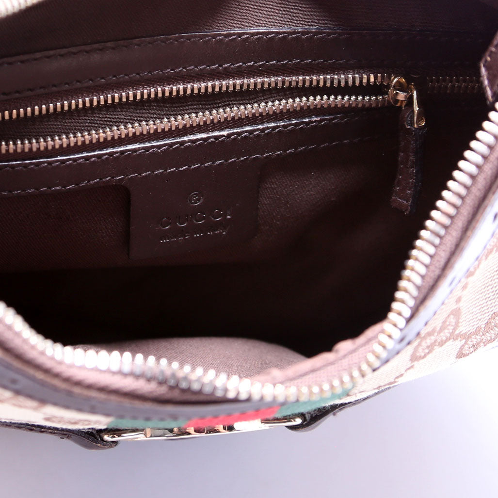 114369 GG Supreme Web Reins Hobo Brown