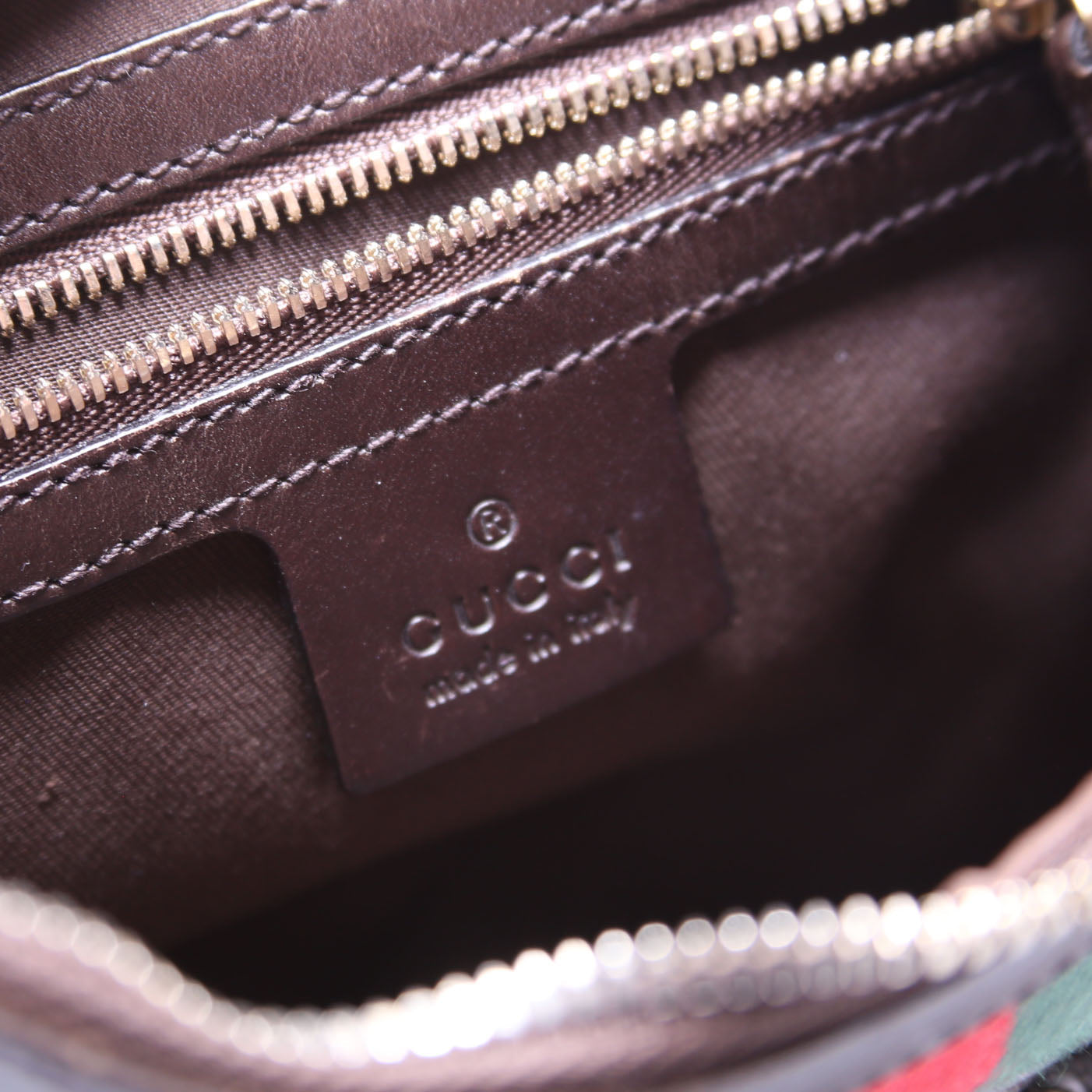 114369 GG Supreme Web Reins Hobo Brown
