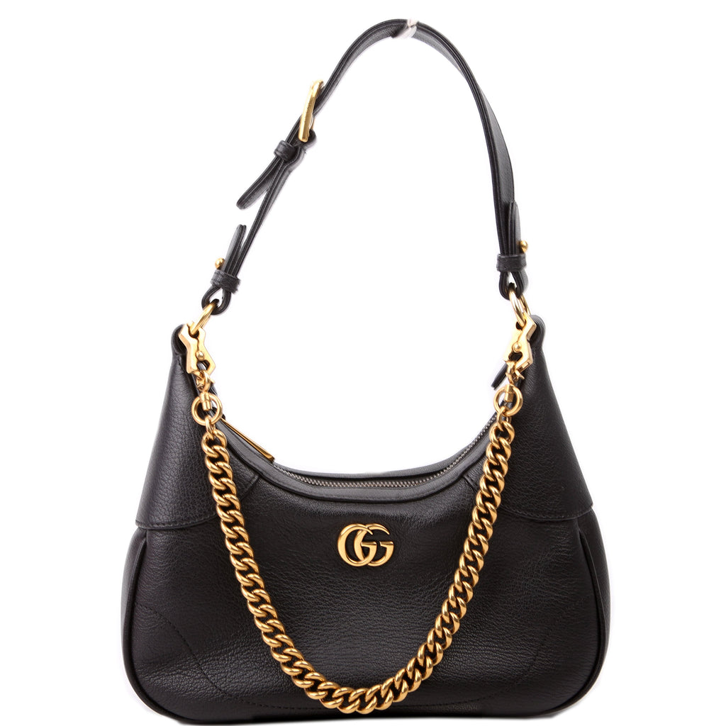 731817 Aphrodite Leather Small Shoulder Black
