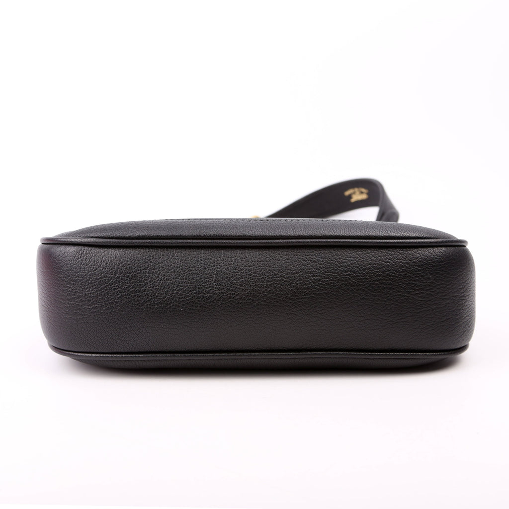 731817 Aphrodite Leather Small Shoulder Black