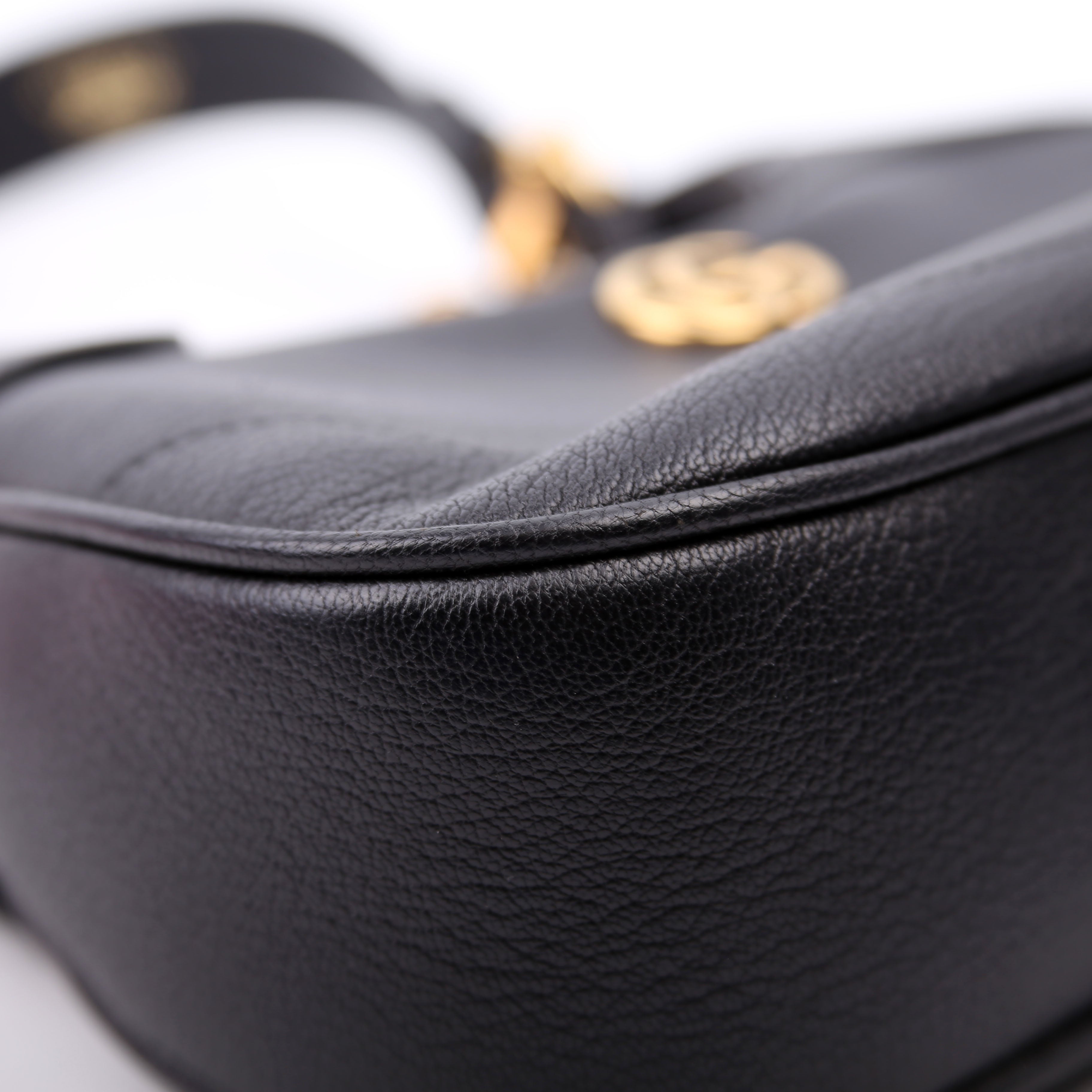 731817 Aphrodite Leather Small Shoulder Black
